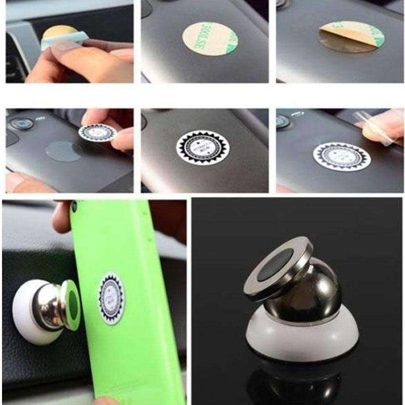 Magnetic Car Cell Phone Holder Mount Dash 360 Rotating For iPhone GPS