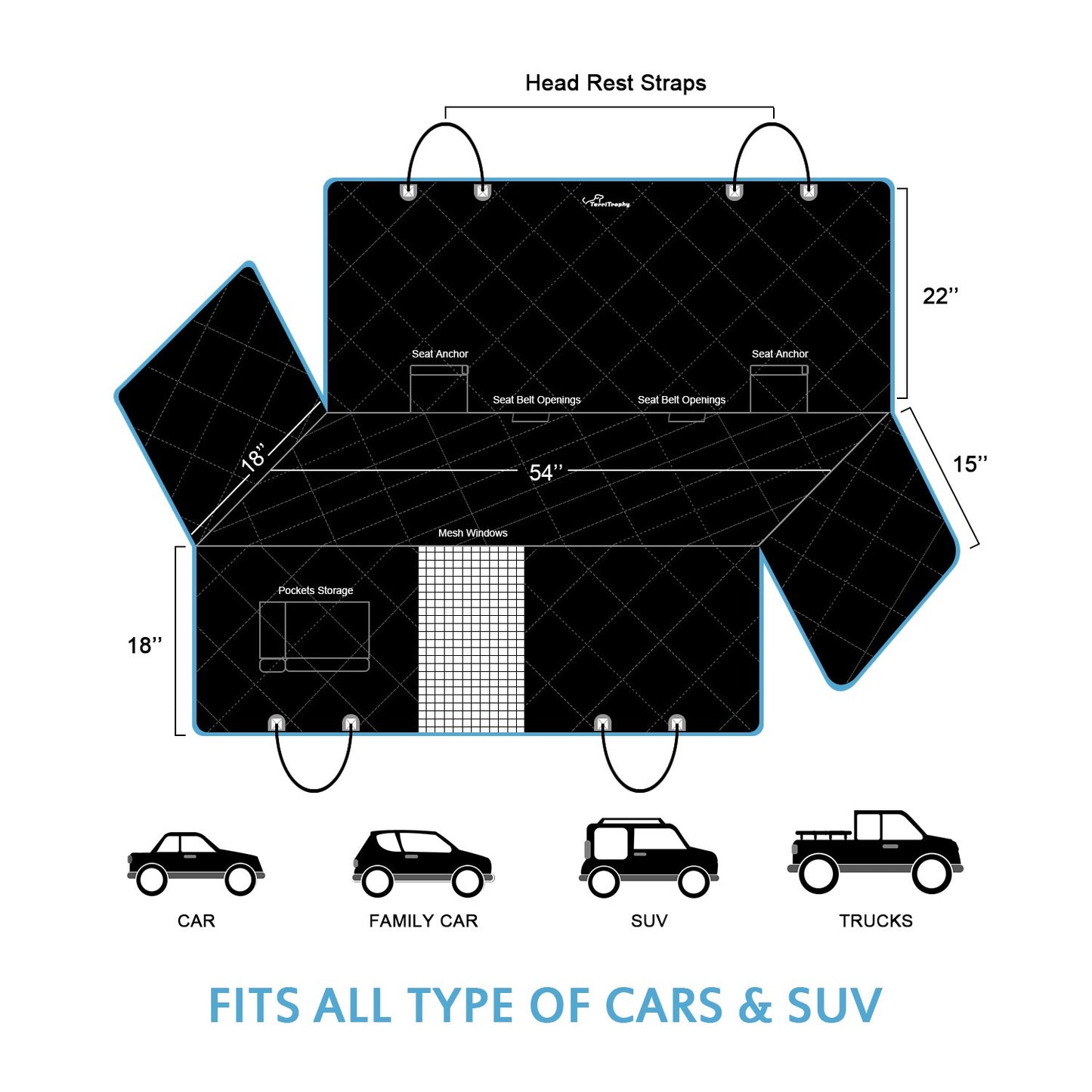 Pet Seat Cover for Cars, Trucks and SUVs