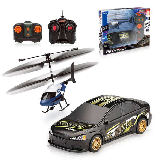 Hot Pursuit Set; I/R Police Helicopter & R/C Street Car